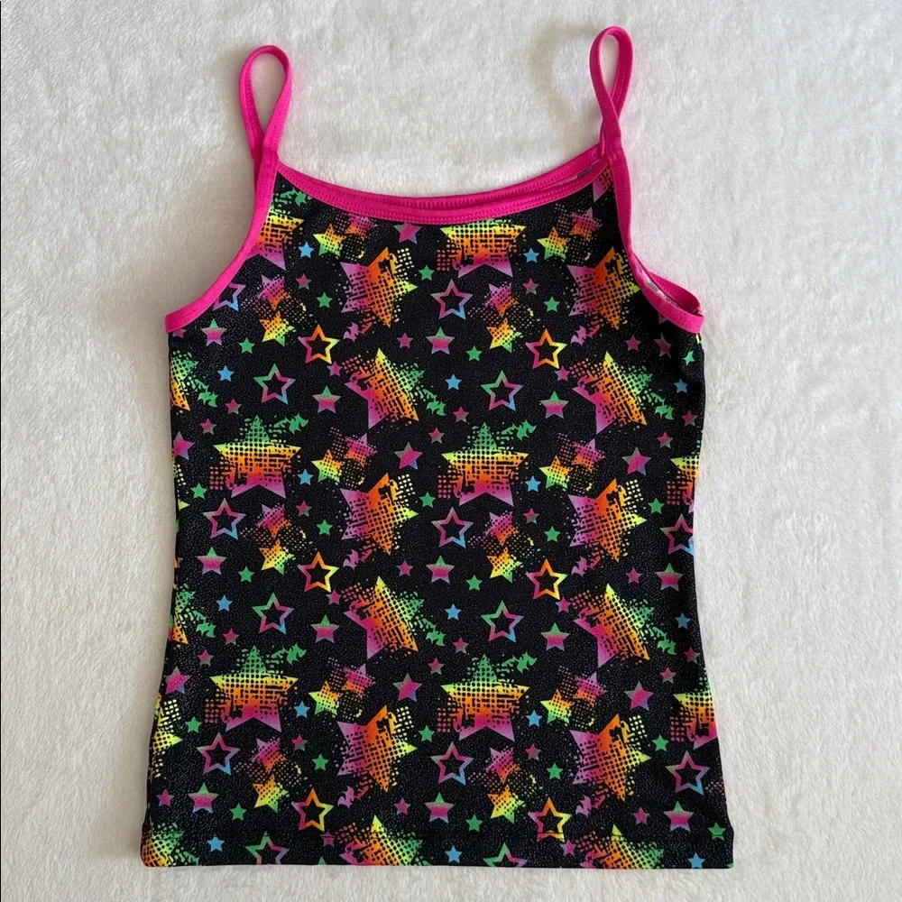 {Danskin} Freestyle | Shimmer Star Print Gymnastics Dance Cami Top (L 10/12)